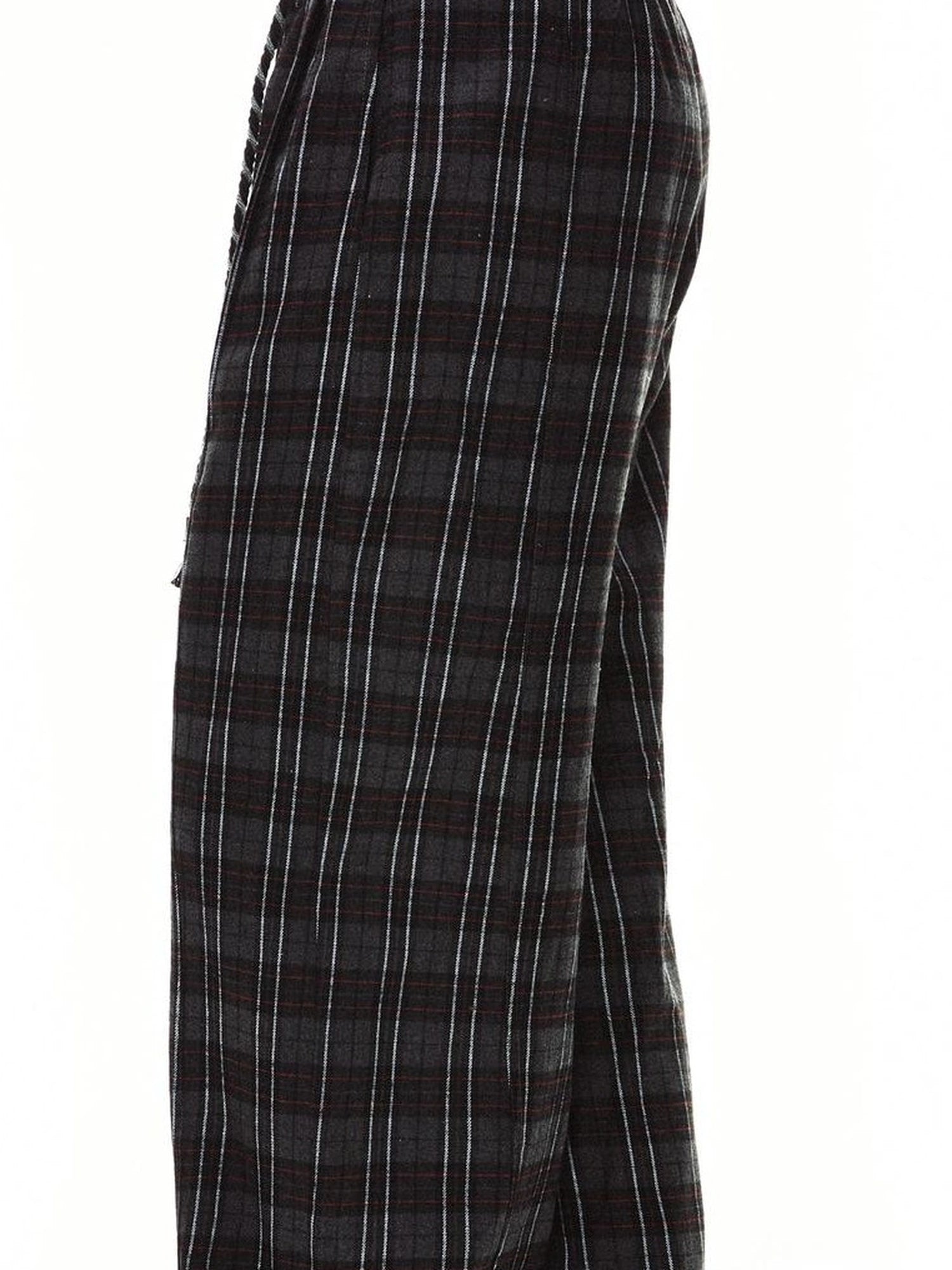 kvkv Drawstring Black Red Plaid Pants