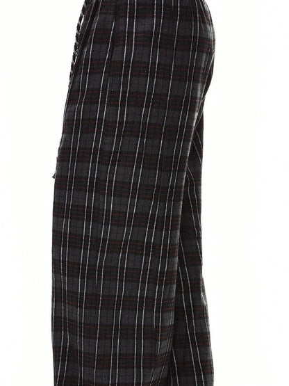 kvkv Drawstring Black Red Plaid Pants