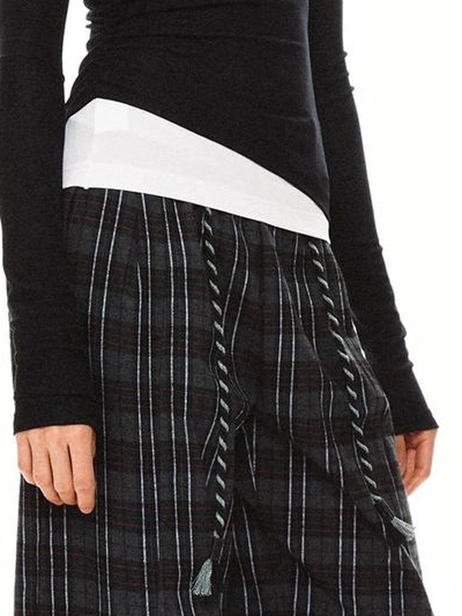 kvkv Drawstring Black Red Plaid Pants