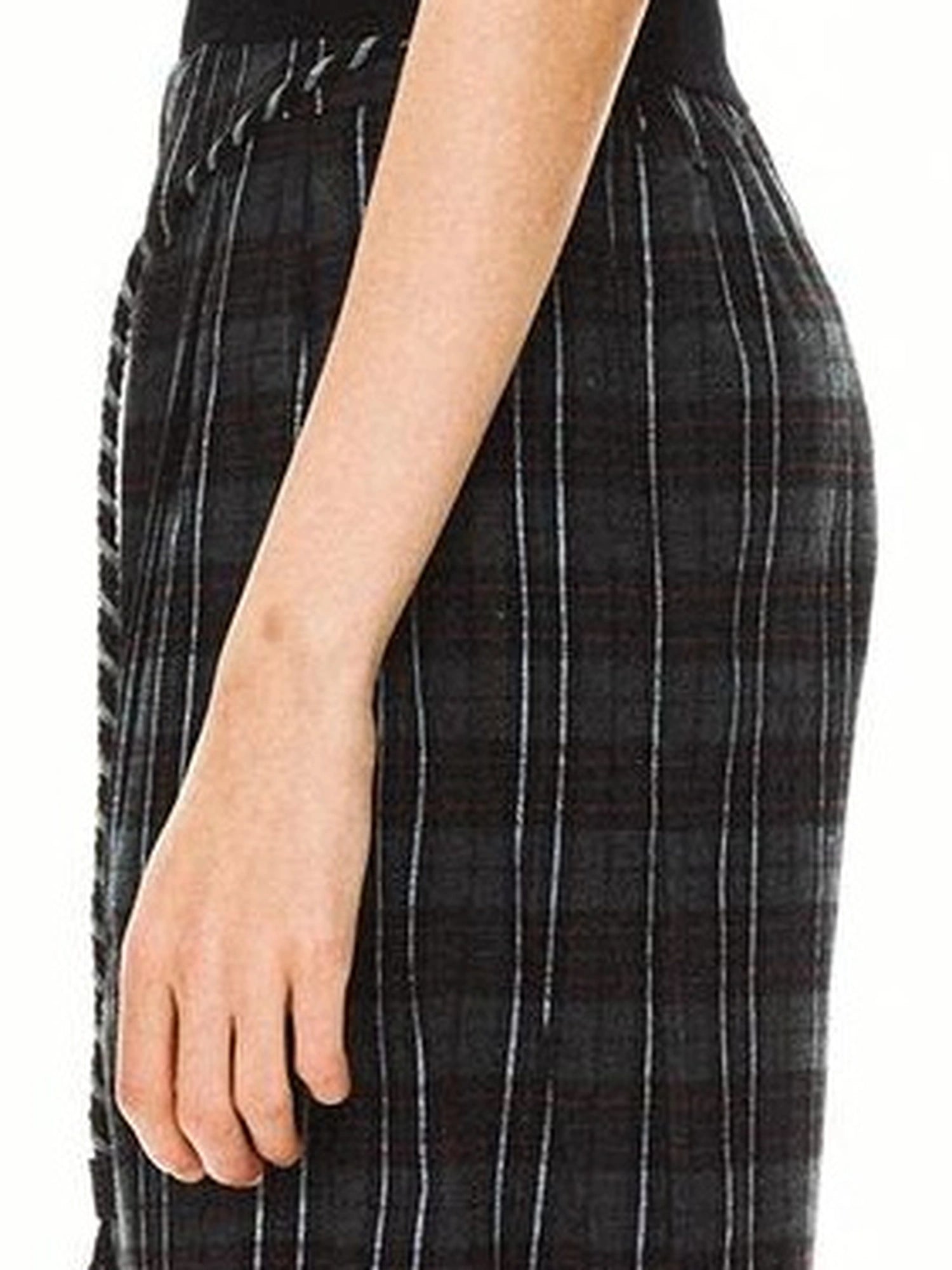 kvkv Drawstring Black Red Plaid Pants