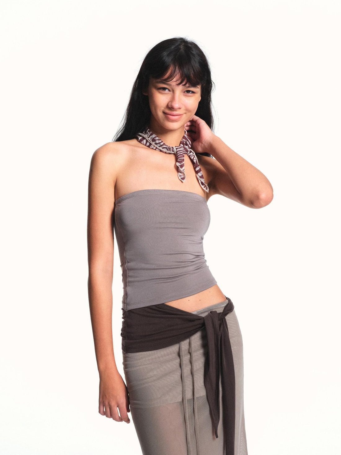 kvkv Dusty Rose Ribbon Splice Open Back Slim Fit Women&