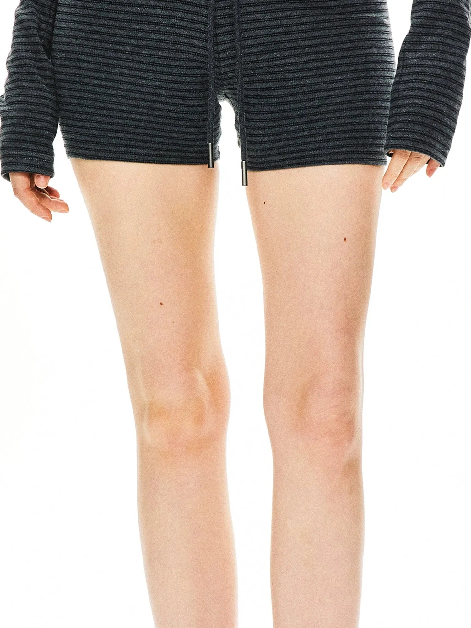 kvkv Elastic Drawstring Waistband Striped Fitness Shorts