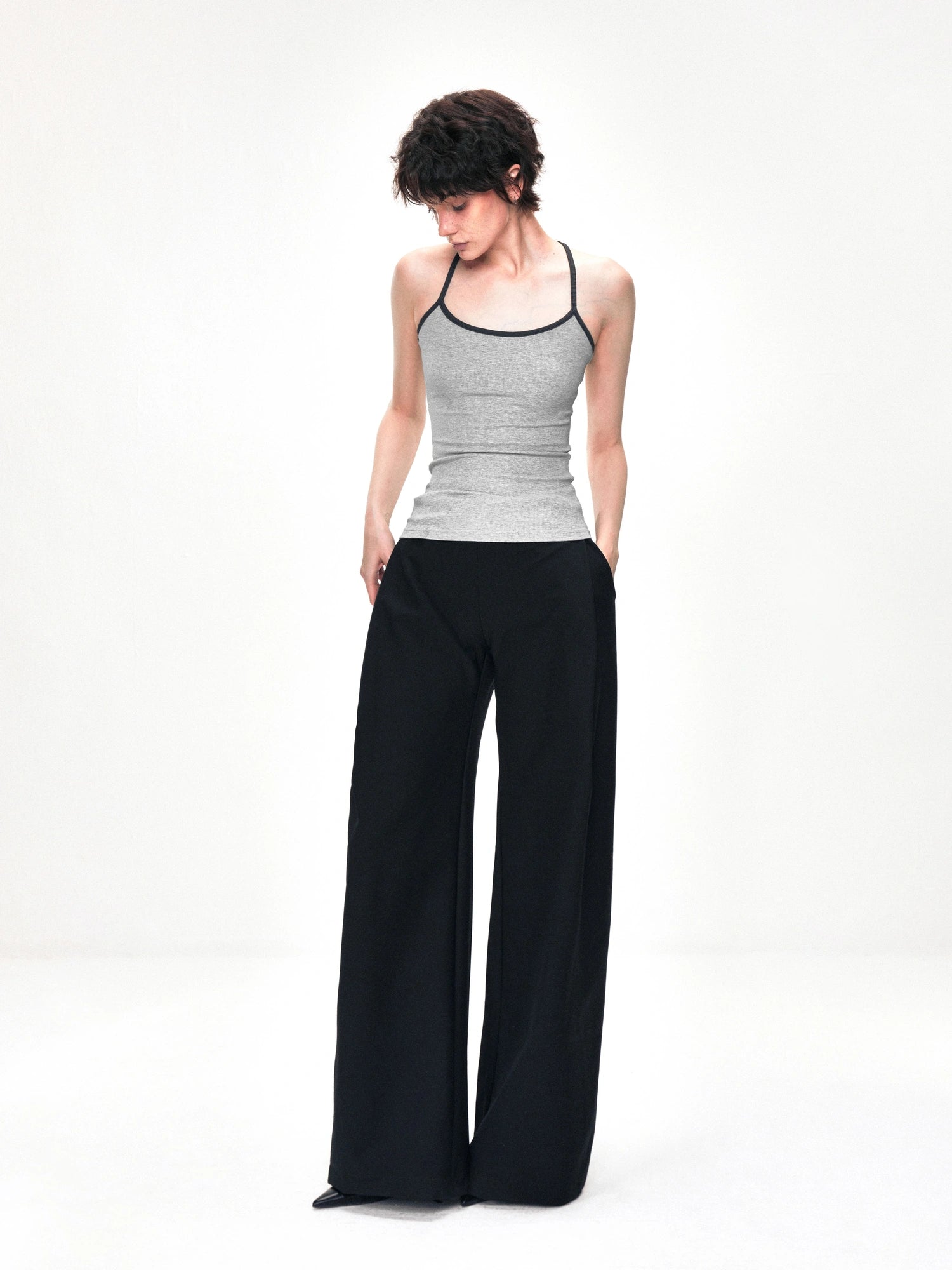 kvkv Elastic Tank Top Slim Fit Cropped Cami