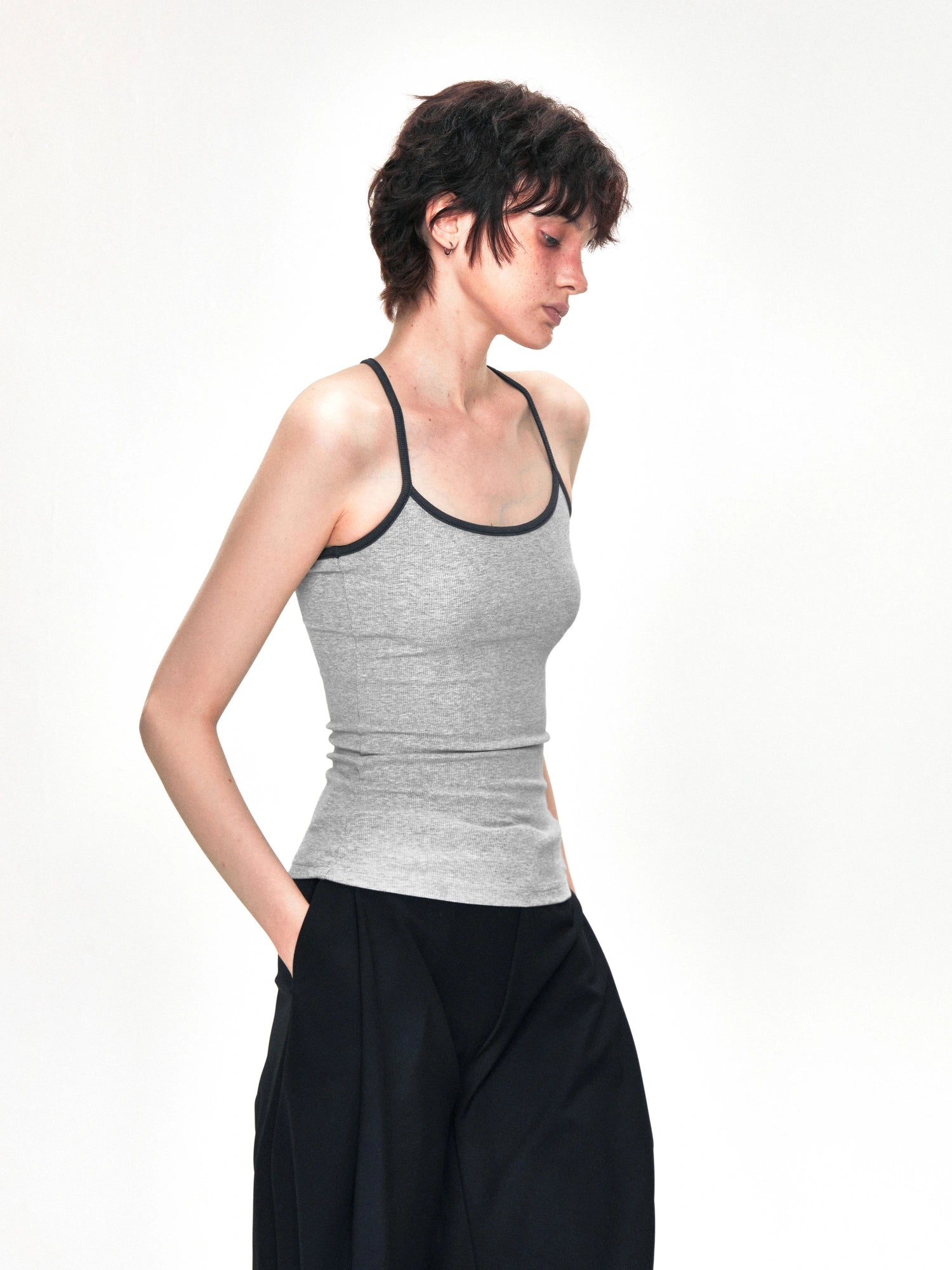 kvkv Elastic Tank Top Slim Fit Cropped Cami