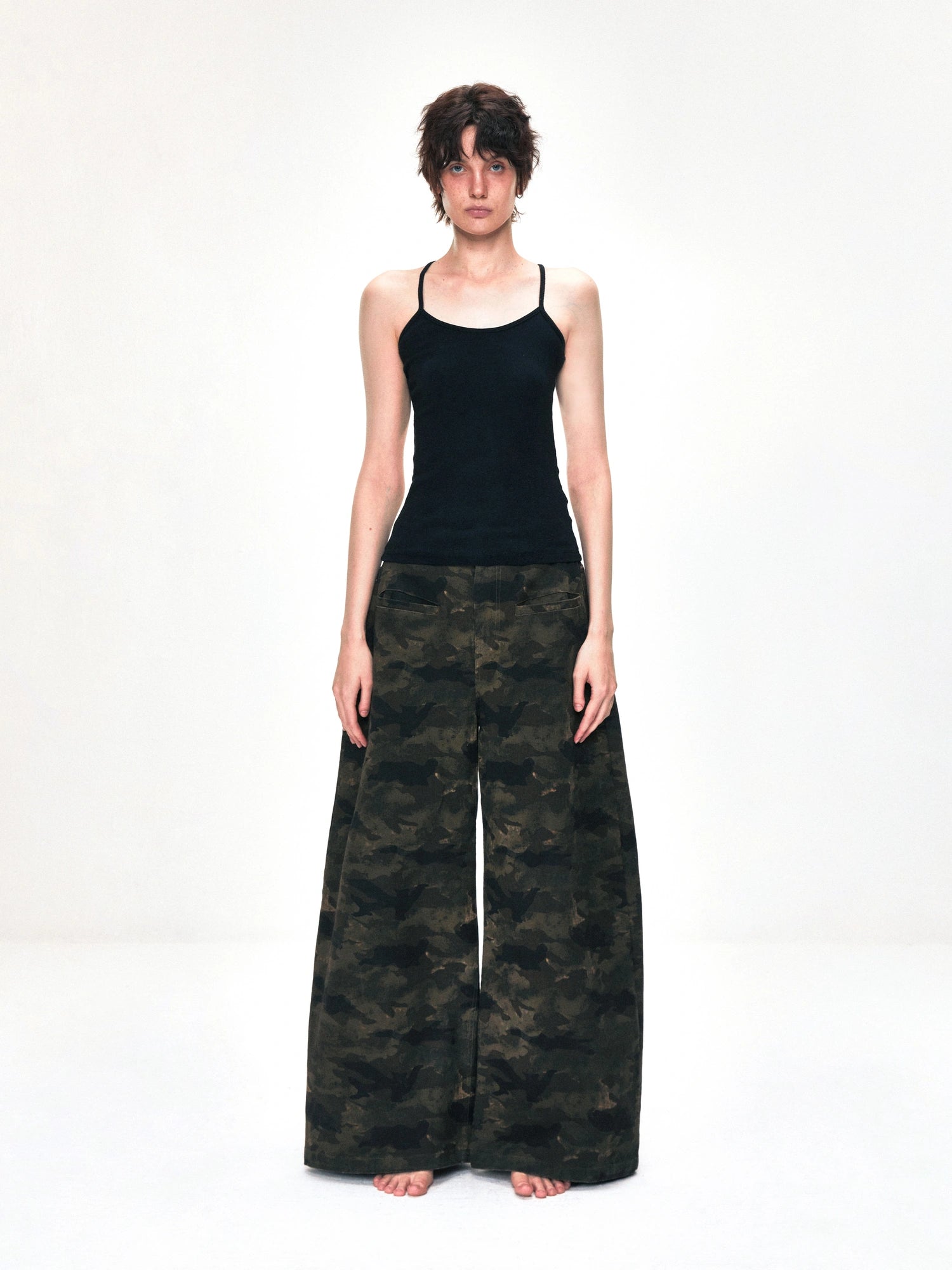 kvkv Elastic Tank Top Slim Fit Cropped Cami