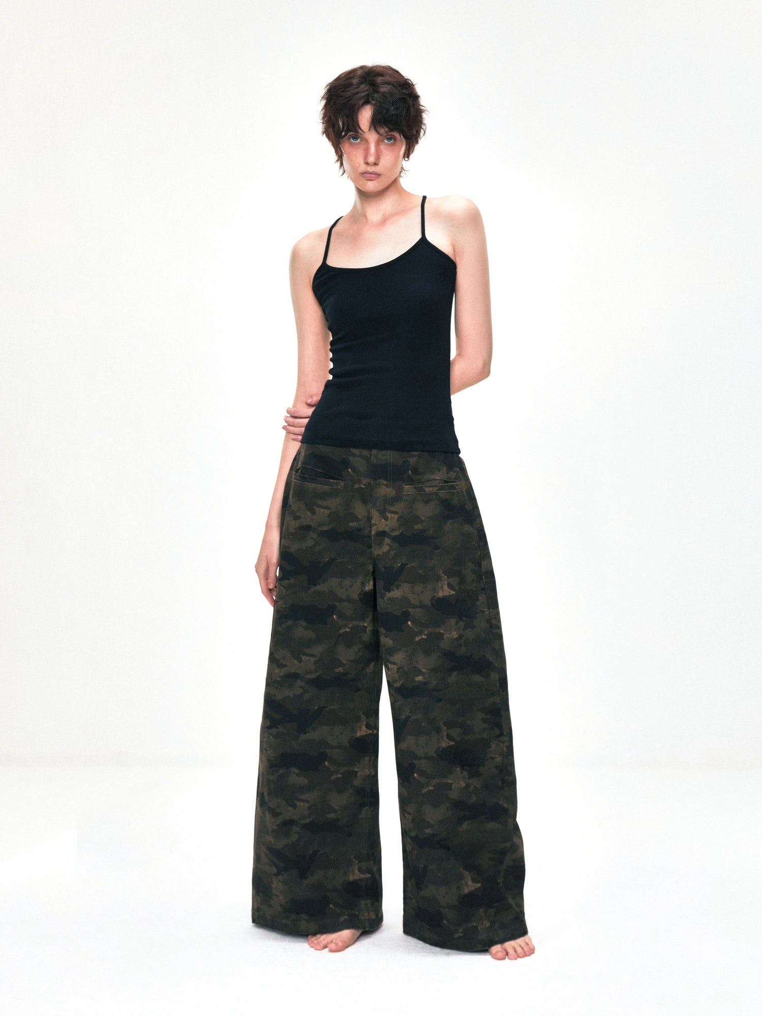 kvkv Elastic Tank Top Slim Fit Cropped Cami