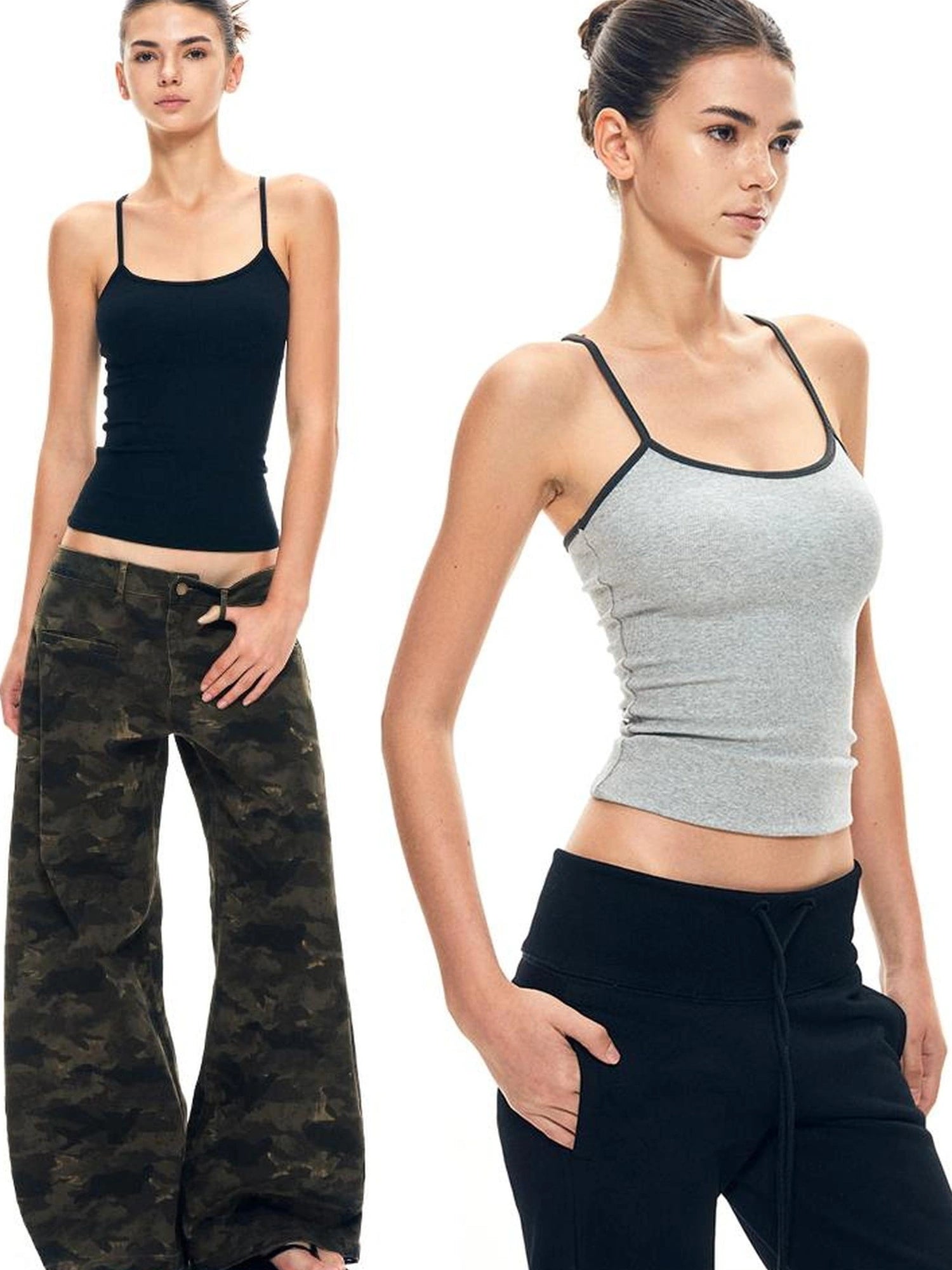 kvkv Elastic Tank Top Slim Fit Cropped Cami