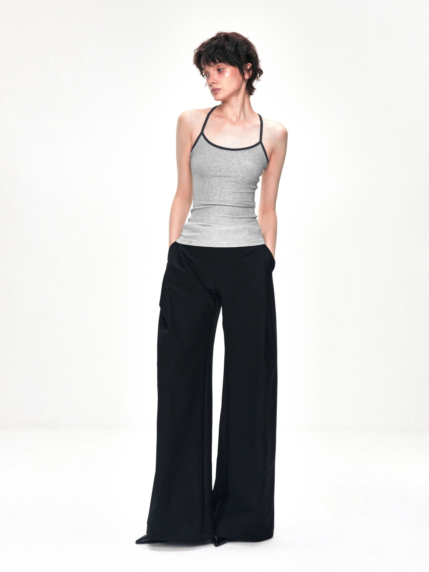 kvkv Elastic Tank Top Slim Fit Cropped Cami