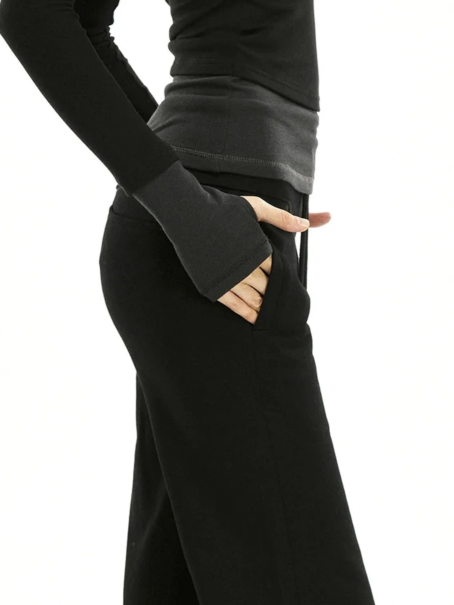 kvkv Elastic Waist Flared Sweatpants