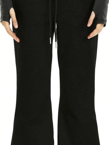 kvkv Elastic Waist Flared Sweatpants