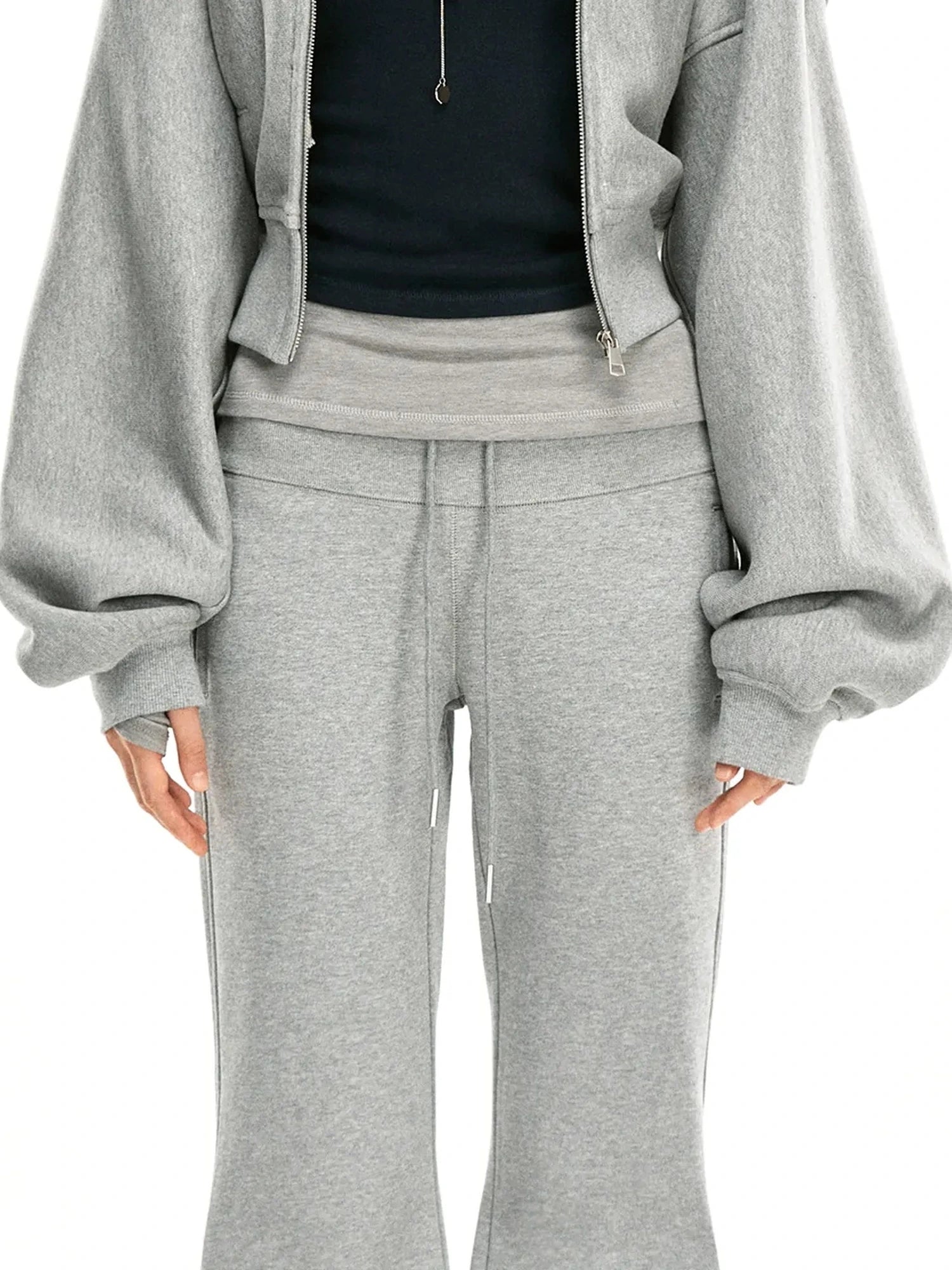 kvkv Elastic Waist Flared Sweatpants