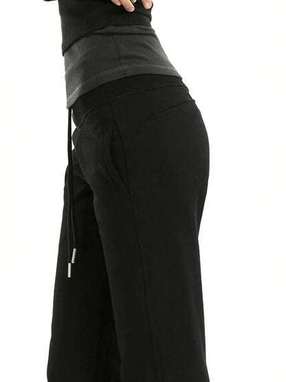 kvkv Elastic Waist Flared Sweatpants