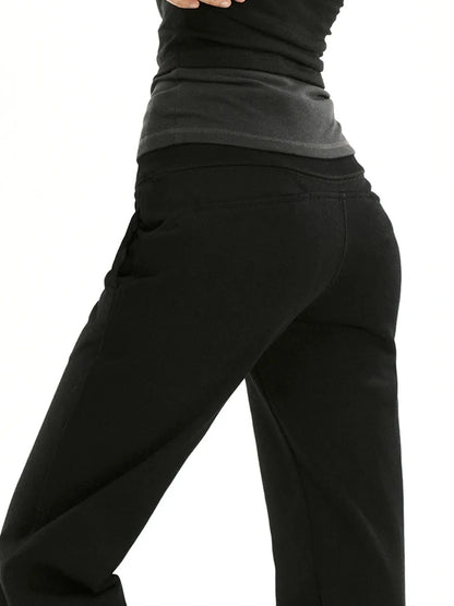 kvkv Elastic Waist Flared Sweatpants