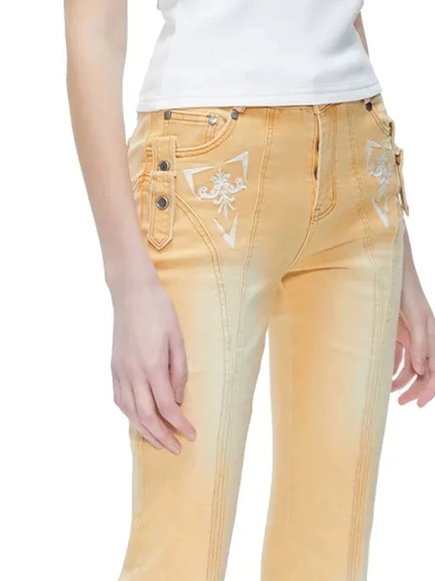 kvkv Embroidered Floral Palazzo Jeans