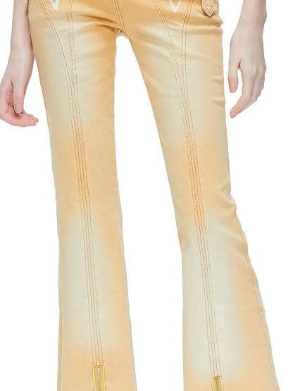 kvkv Embroidered Floral Palazzo Jeans
