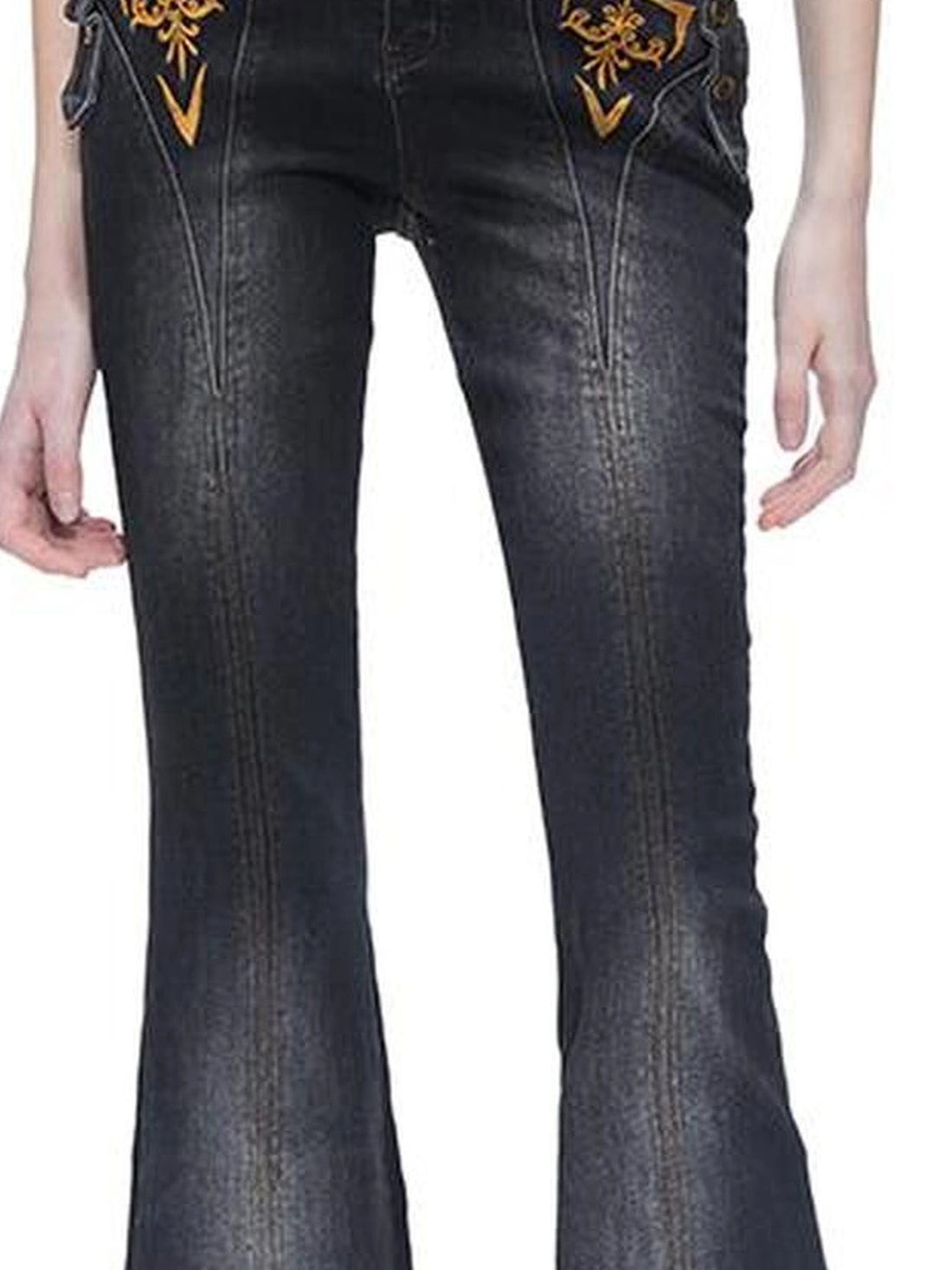 kvkv Embroidered Floral Palazzo Jeans