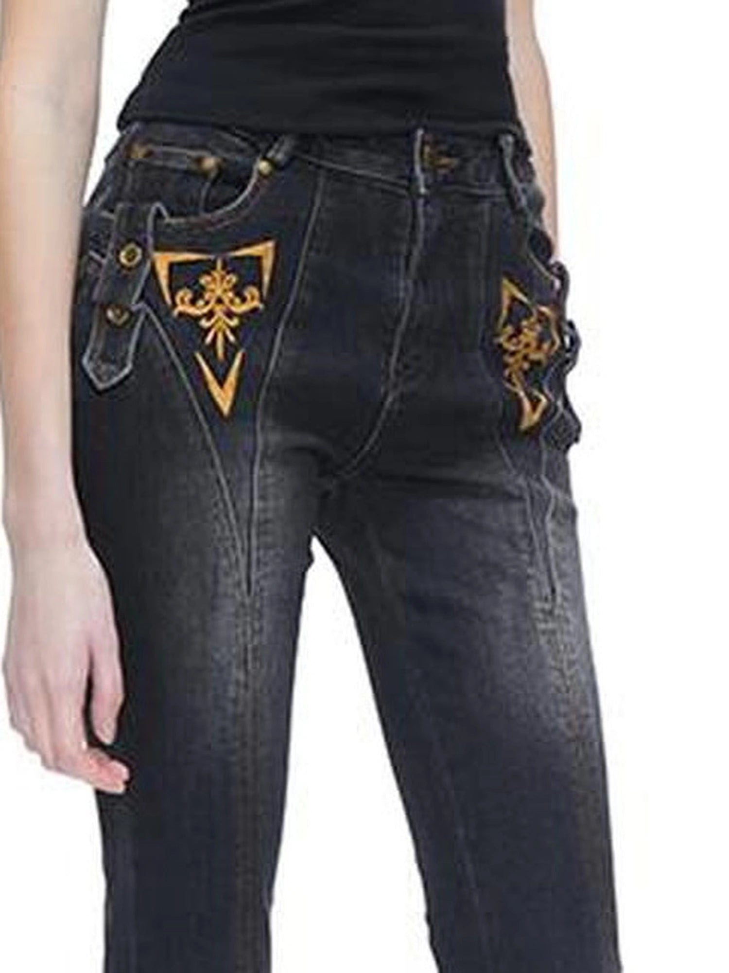 kvkv Embroidered Floral Palazzo Jeans
