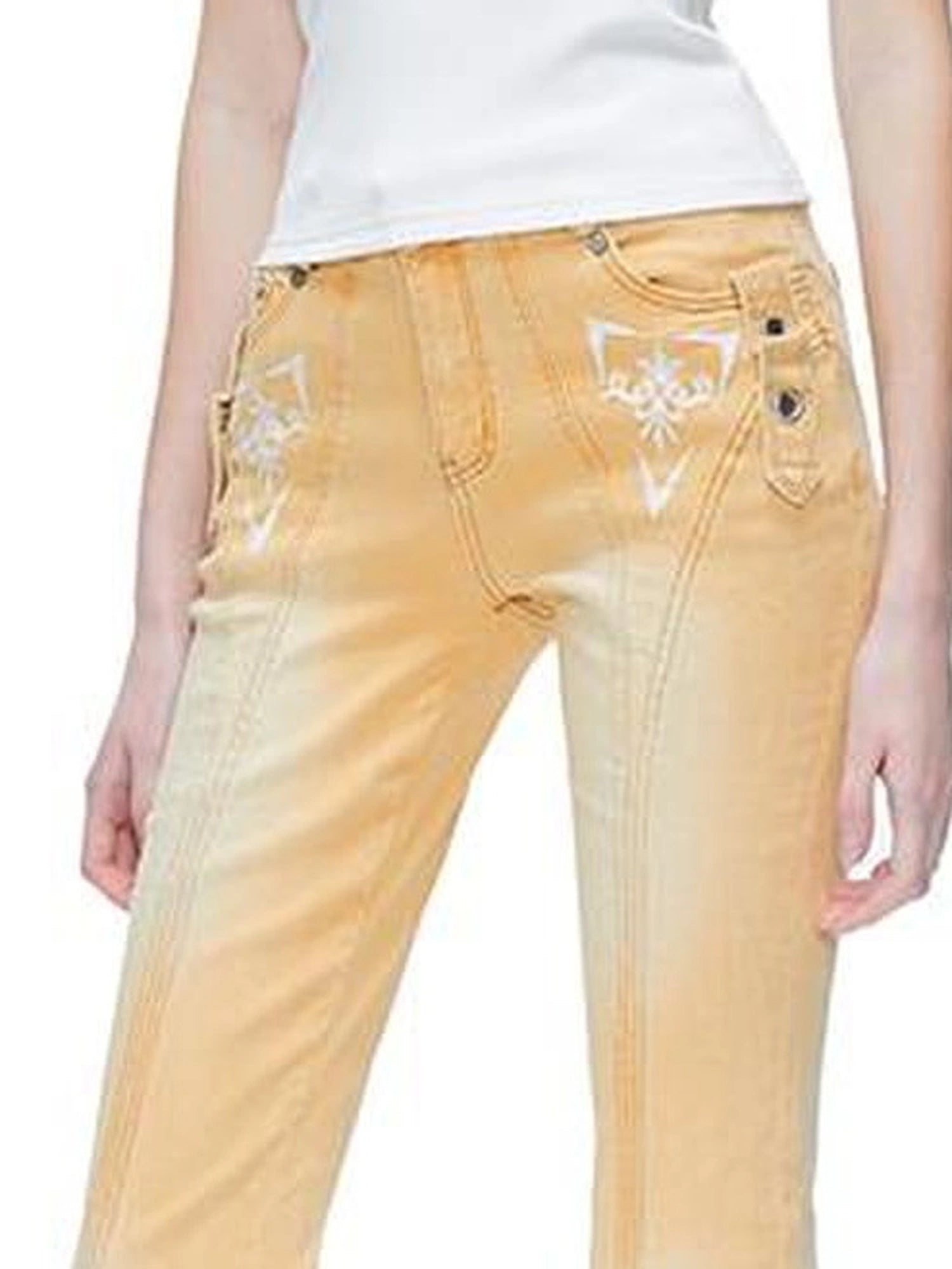 kvkv Embroidered Floral Palazzo Jeans