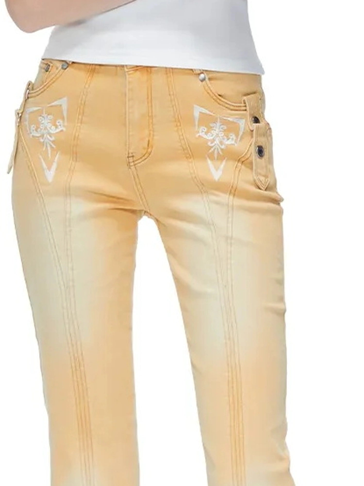 kvkv Embroidered Floral Palazzo Jeans