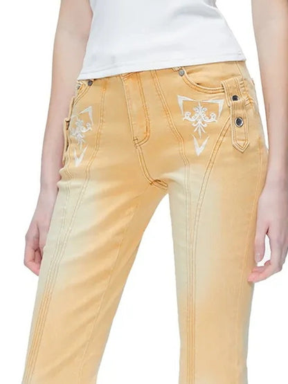 kvkv Embroidered Floral Palazzo Jeans