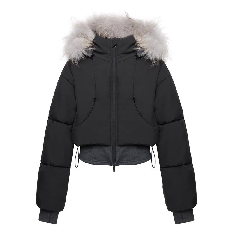 kvkv_Faux_Fur_Hooded_Short_Parka_With_Waist_Tie_MISSTT