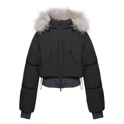 kvkv_Faux_Fur_Hooded_Short_Parka_With_Waist_Tie_MISSTT