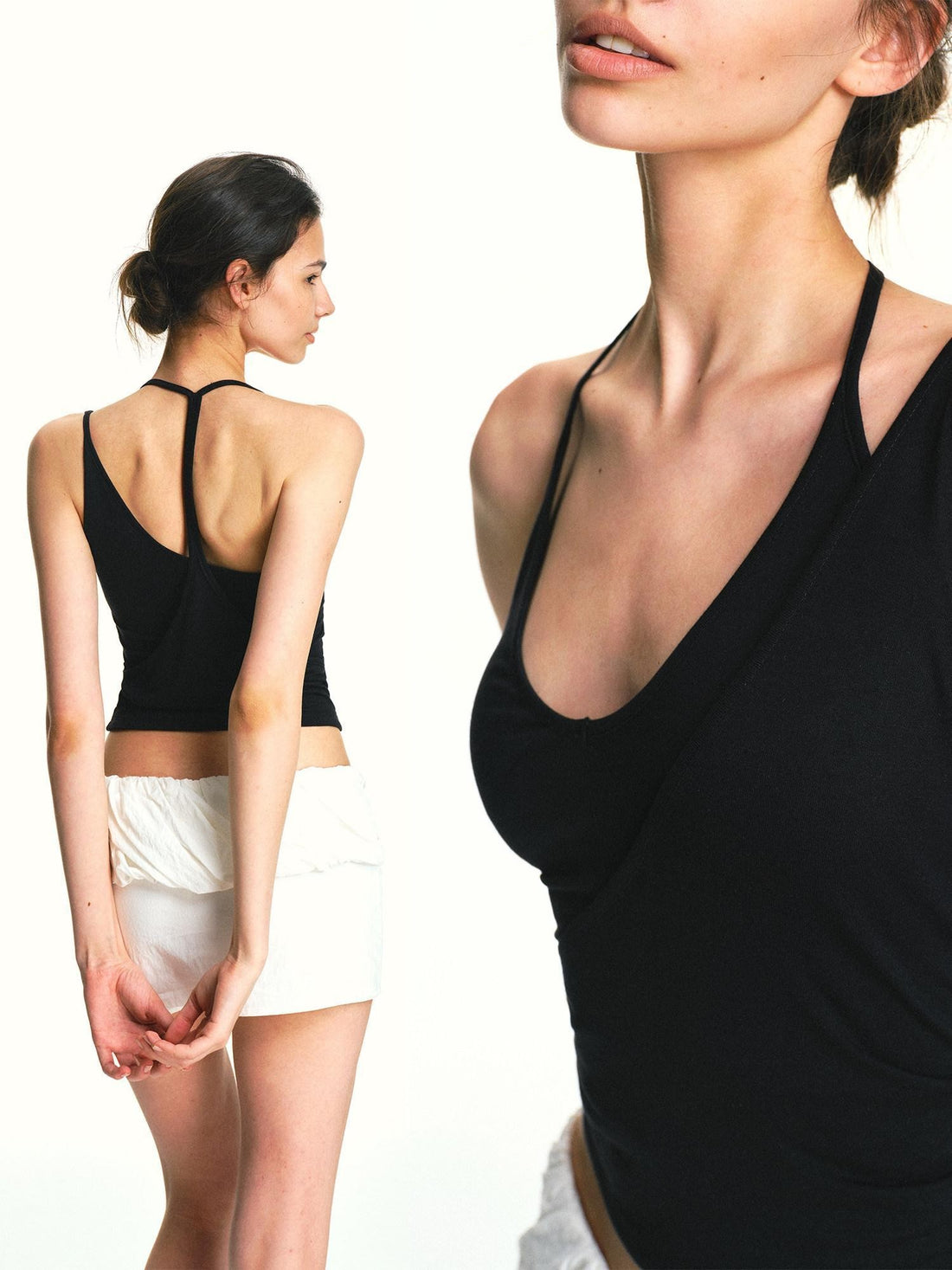 kvkv Faux Layered Asymmetrical Racerback Slim Women&