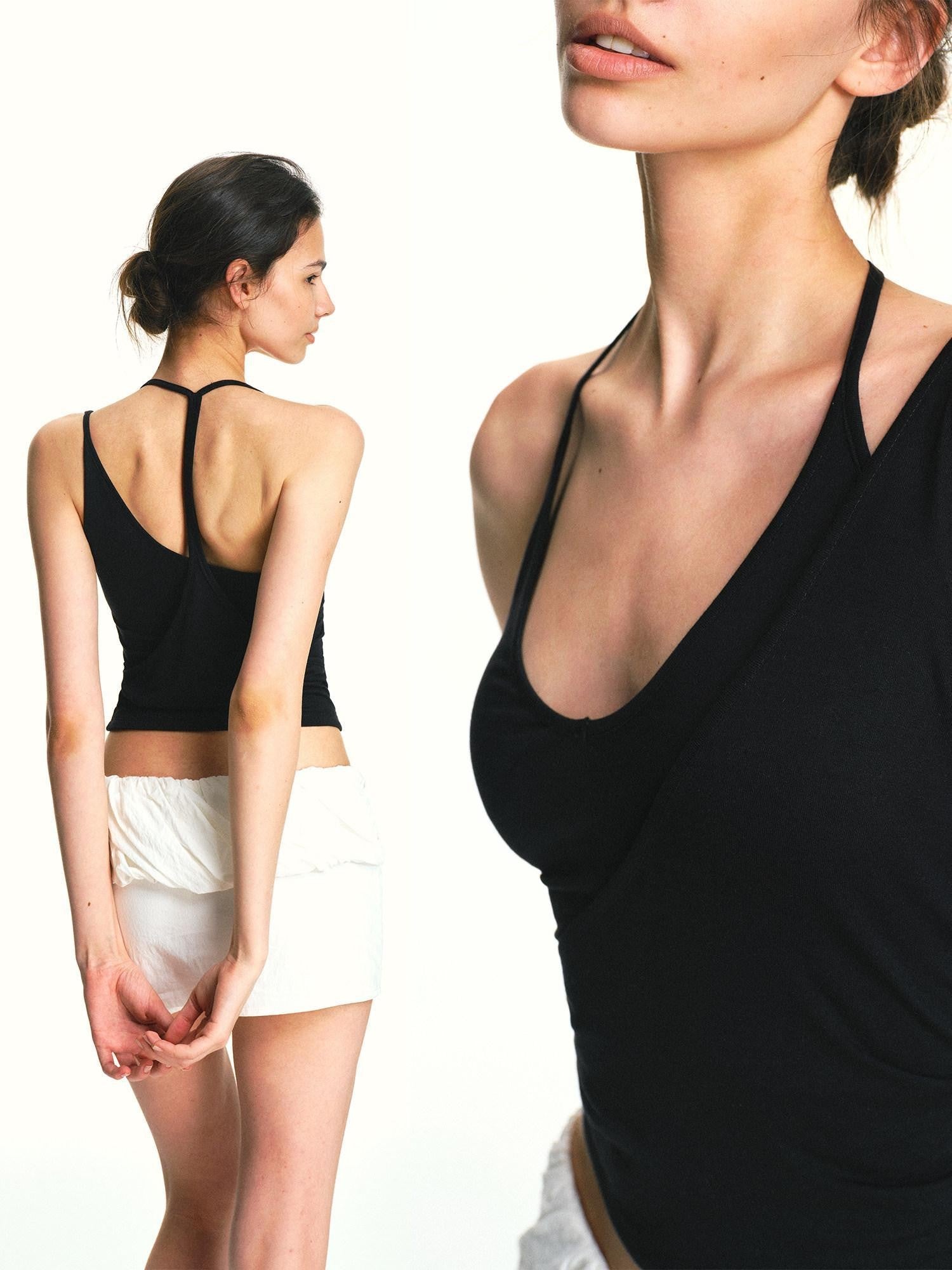 kvkv Faux Layered Asymmetrical Racerback Slim Women&