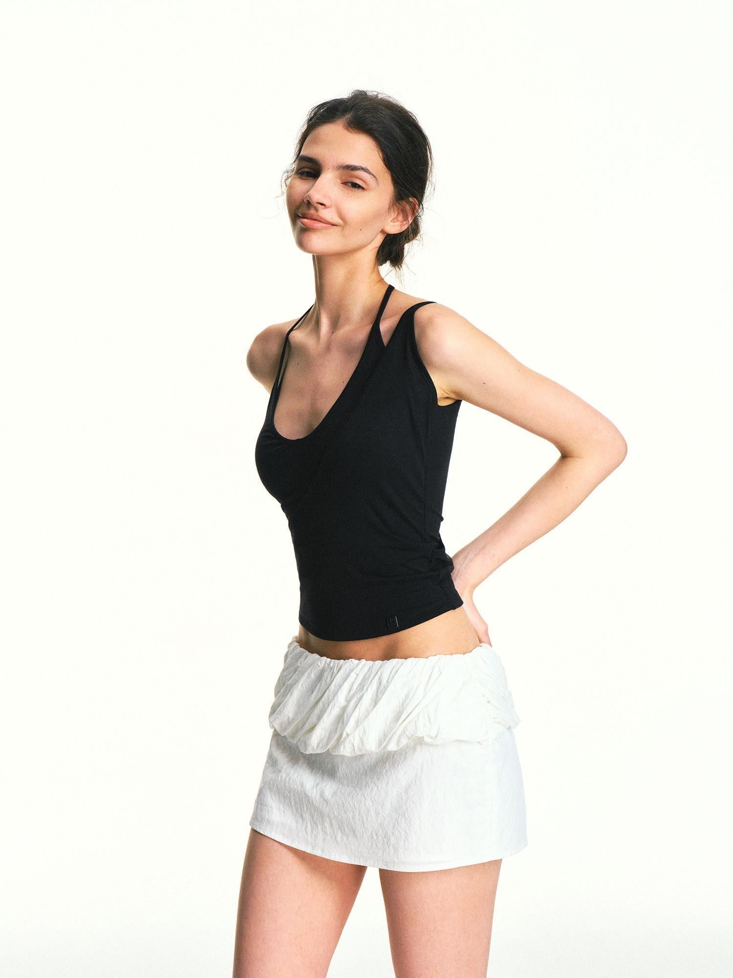 kvkv Faux Layered Asymmetrical Racerback Slim Women&
