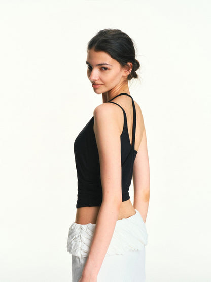 kvkv Faux Layered Asymmetrical Racerback Slim Women&