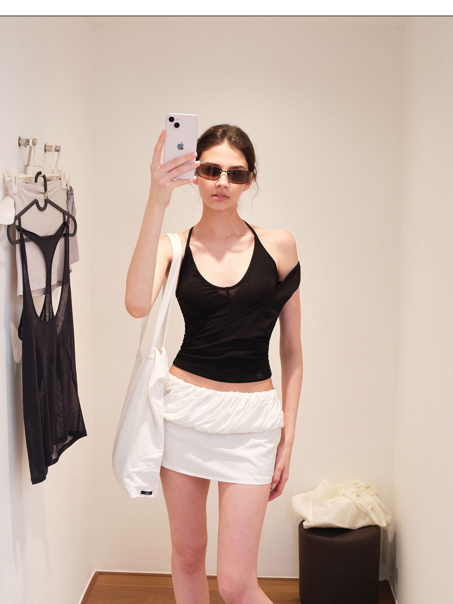 kvkv Faux Layered Asymmetrical Racerback Slim Women&