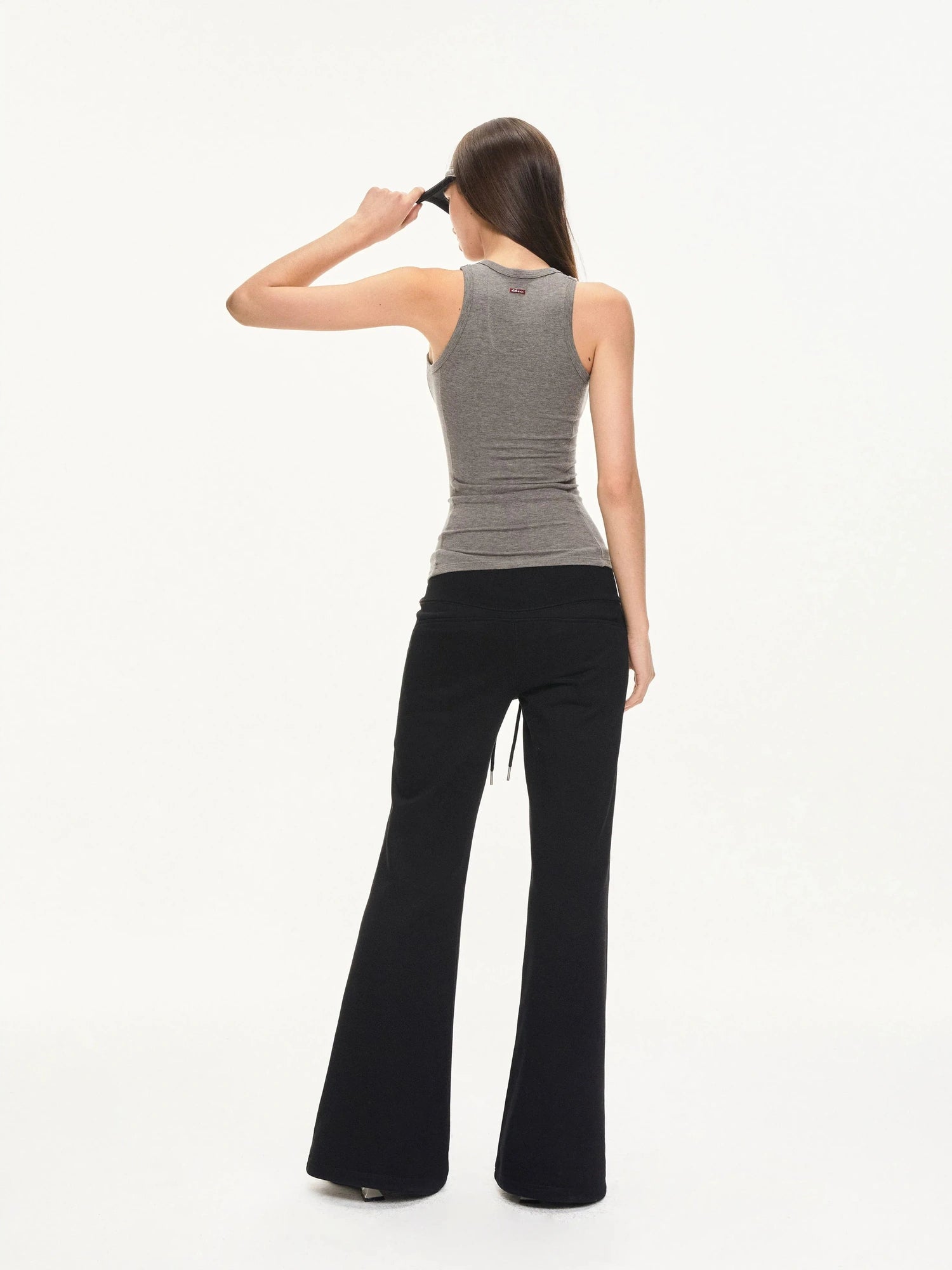 KVKV Yoga Clothing Brand - Fitted Gray Waffle Knit Tank Top