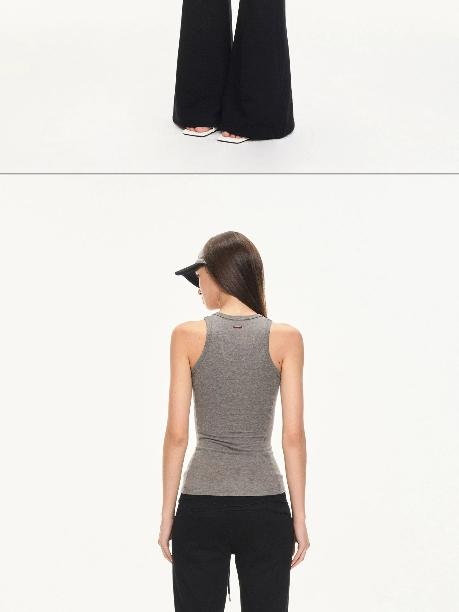 KVKV Yoga Clothing Brand - Fitted Gray Waffle Knit Tank Top