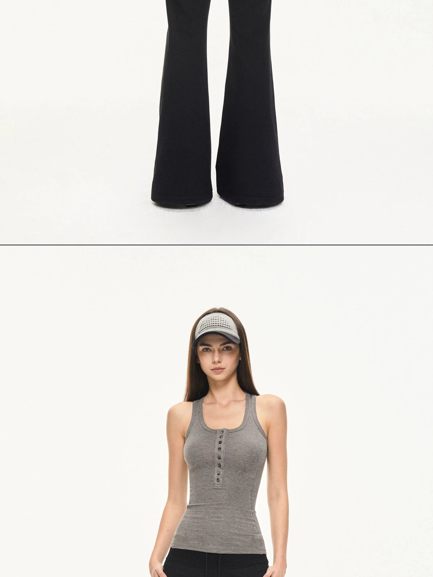 KVKV Yoga Clothing Brand - Fitted Gray Waffle Knit Tank Top