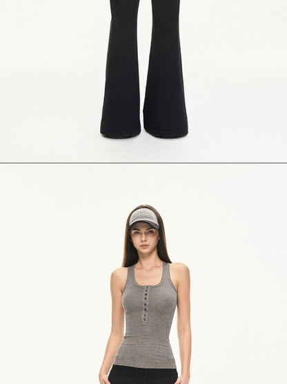 KVKV Yoga Clothing Brand - Fitted Gray Waffle Knit Tank Top