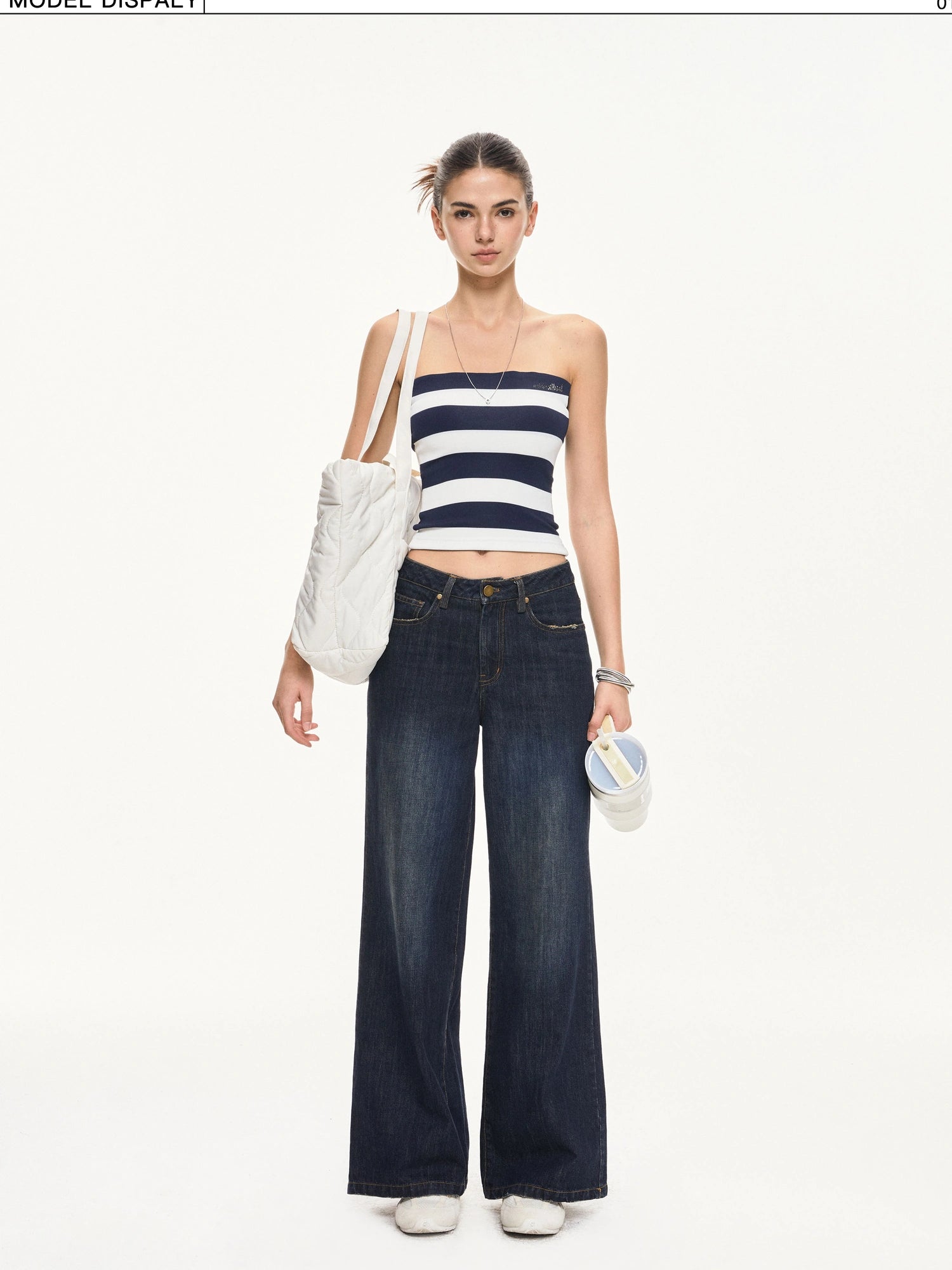 kvkv Fitted Ribbed Glitter Bandeau Crop Top