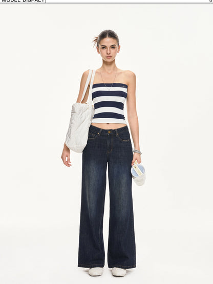 kvkv Fitted Ribbed Glitter Bandeau Crop Top