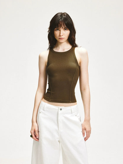 KVKV Yoga Clothing Brand - Fitted Ribbed Yoga Tank Top