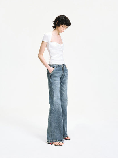 kvkv Fitted Square Neck Knot Detail Tee