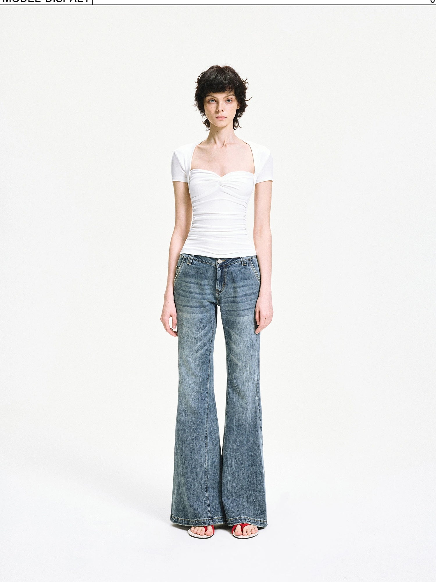 kvkv Fitted Square Neck Knot Detail Tee