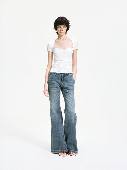 kvkv Fitted Square Neck Knot Detail Tee