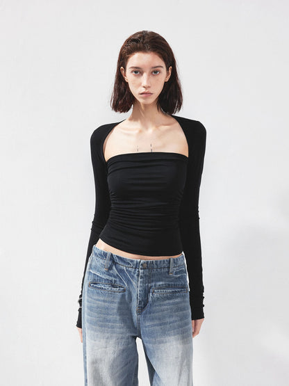 kvkv Fitted Square Neck Long Sleeve Tee