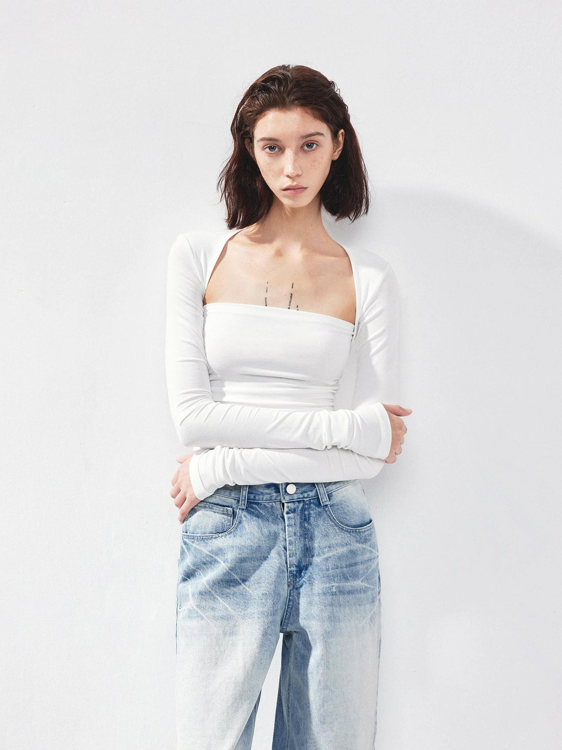 kvkv Fitted Square Neck Yoga Tee