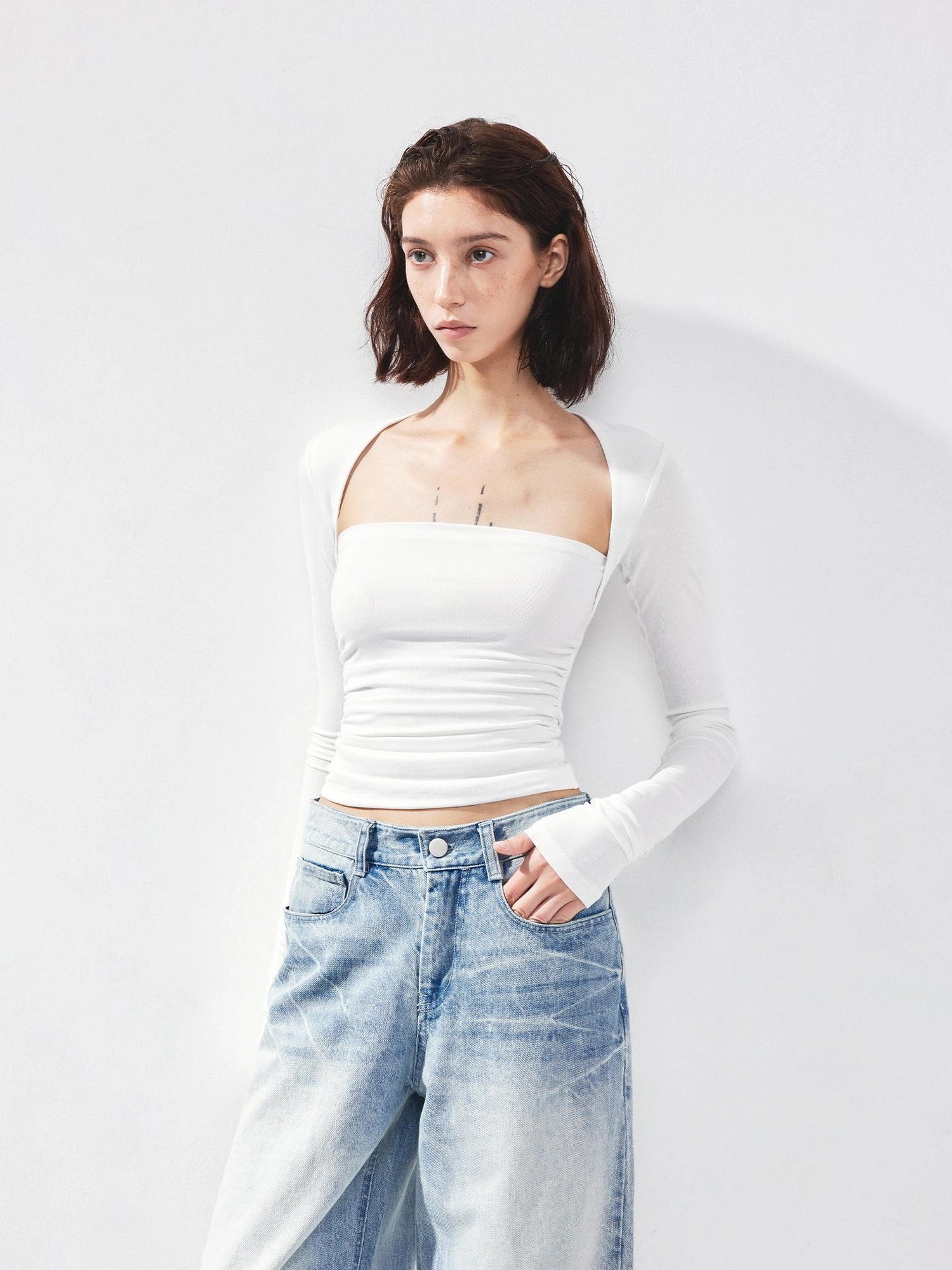 kvkv Fitted Square Neck Yoga Tee