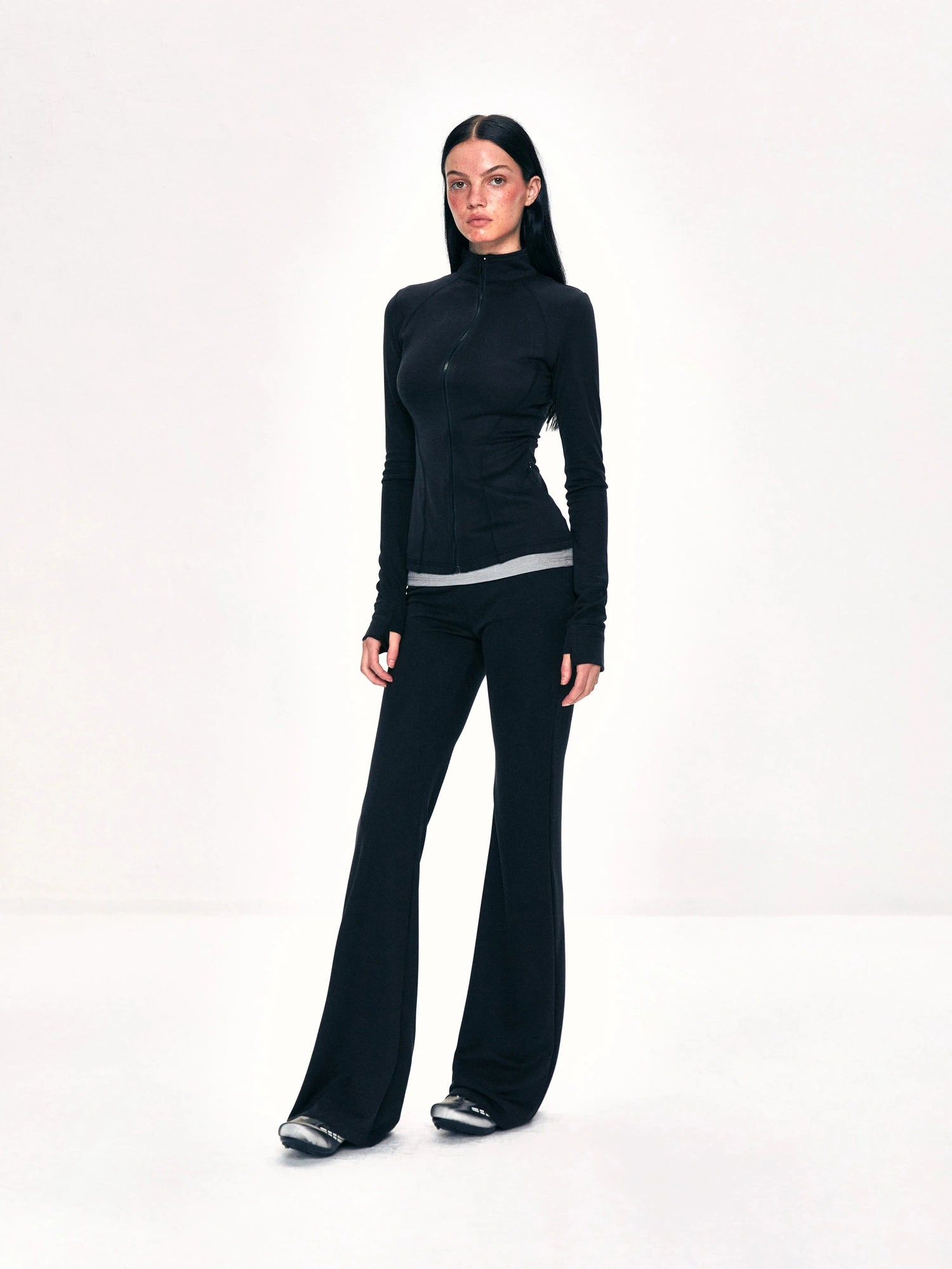 kvkv Fitted Yoga Cardigan Slim Retro Black Top