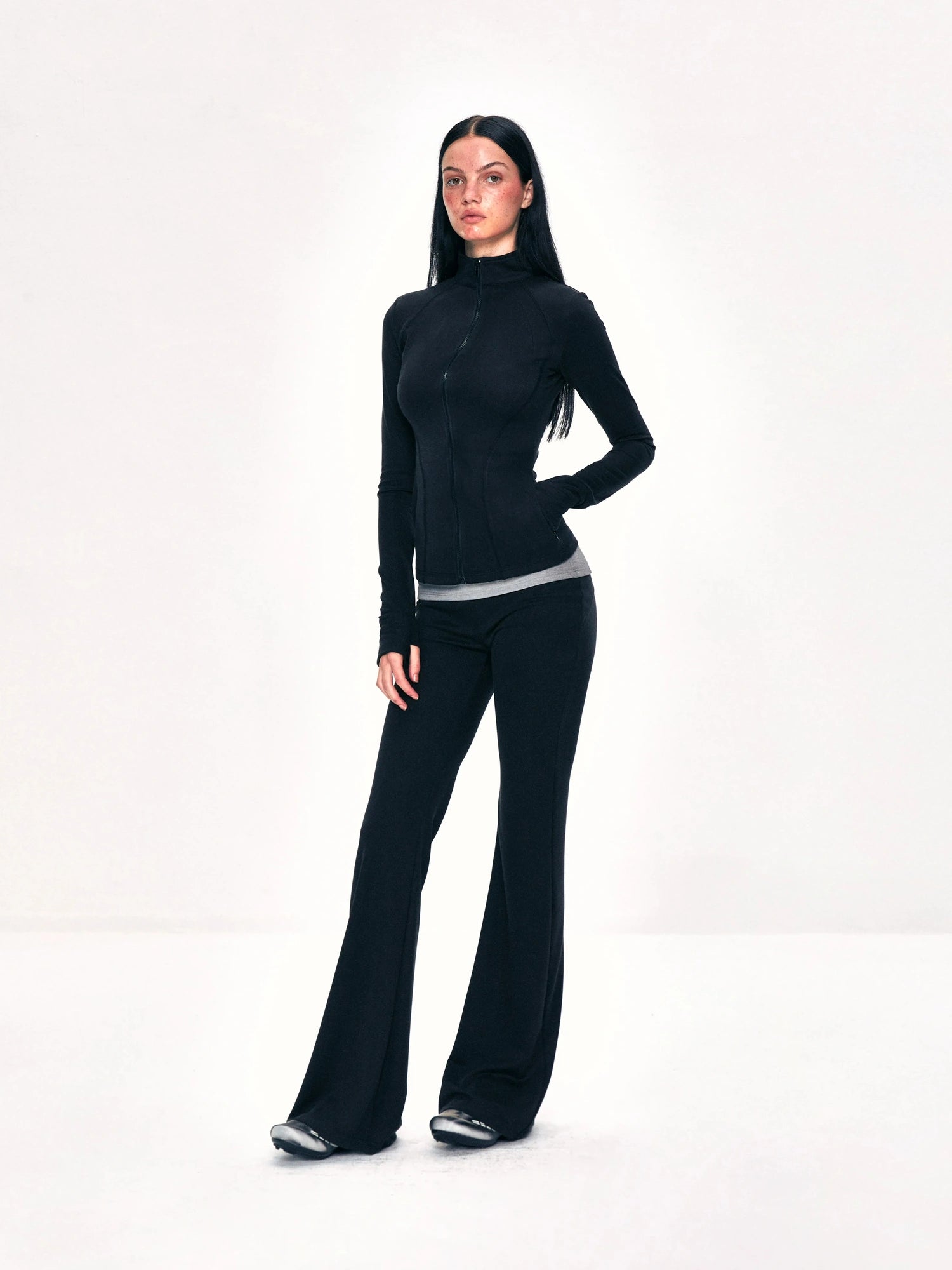 kvkv Fitted Yoga Cardigan Slim Retro Black Top