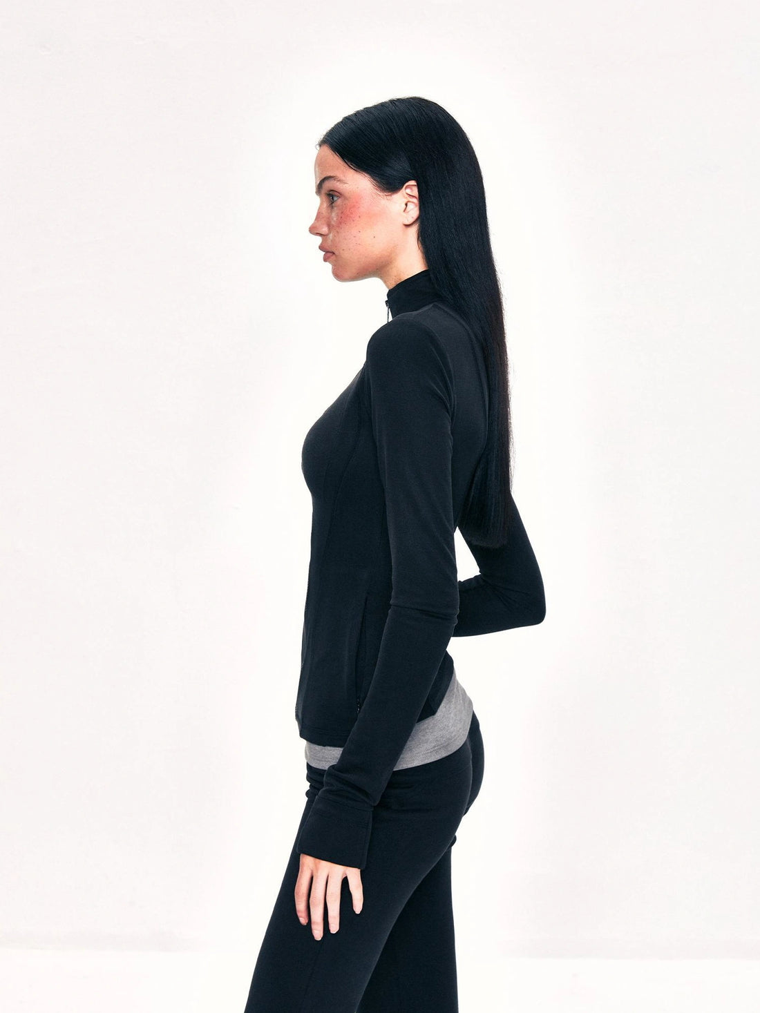 kvkv Fitted Yoga Cardigan Slim Retro Black Top
