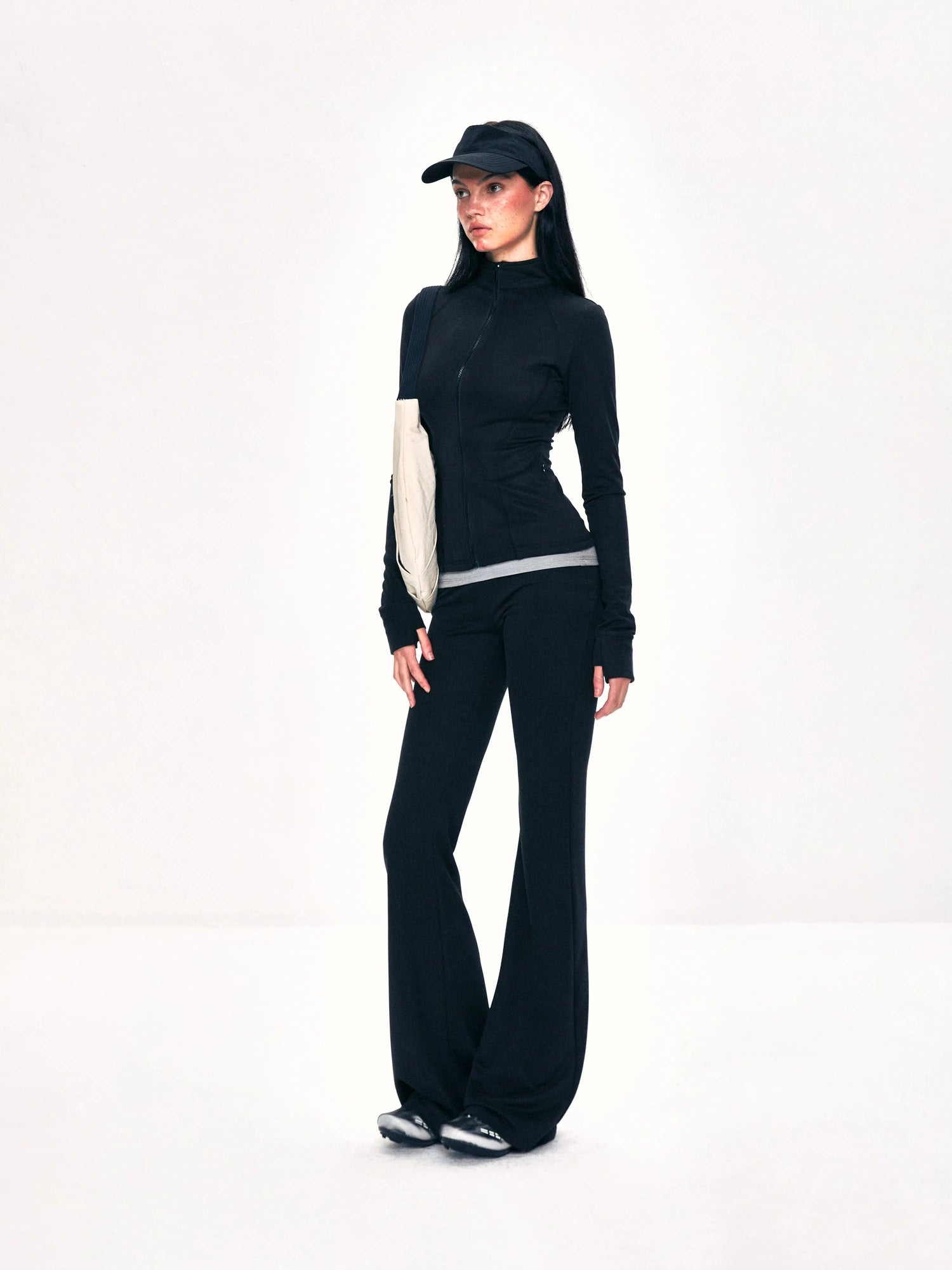 kvkv Fitted Yoga Cardigan Slim Retro Black Top