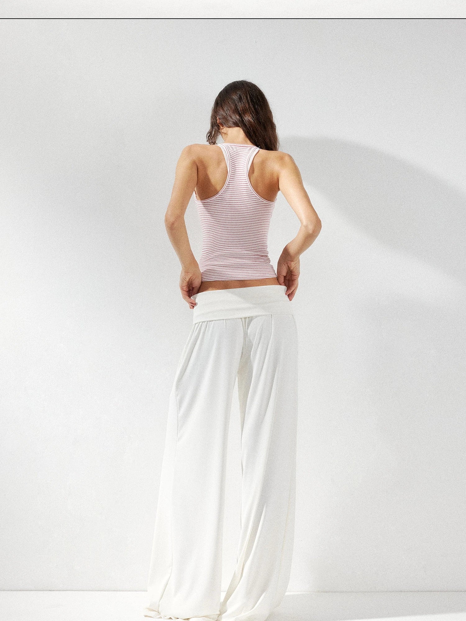 kvkv Fluid Drape Folded Waist Wide Leg Pants