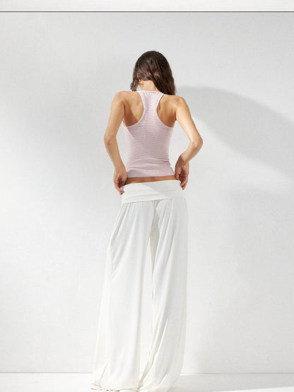 kvkv Fluid Drape Folded Waist Wide Leg Pants